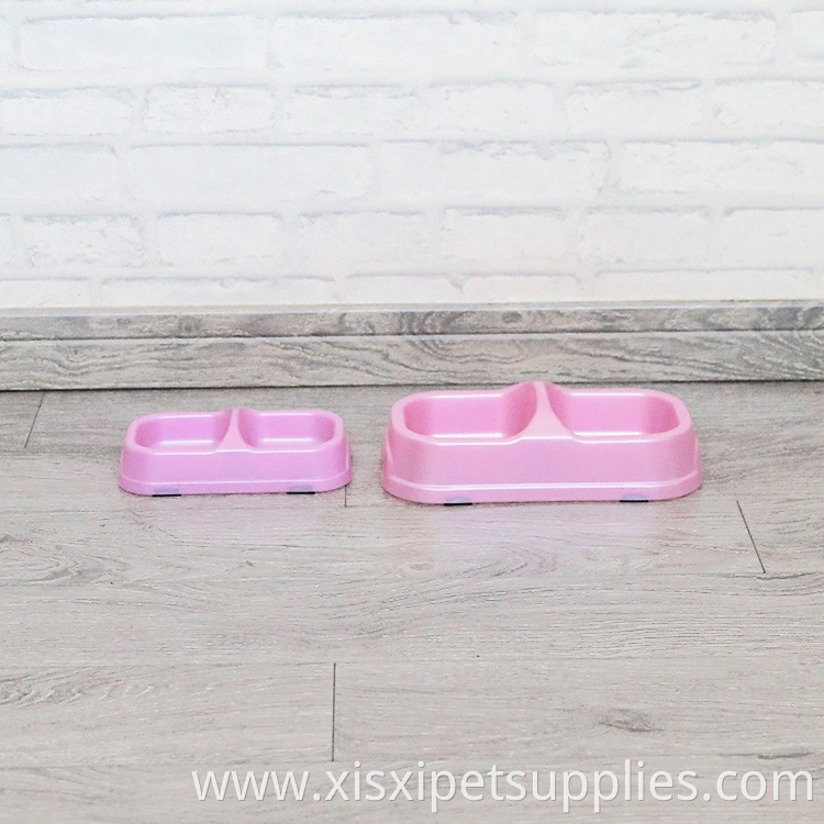 Inexpensive Square Double Pet Bowl Durable Fancy Safety Wholesale Dog Bowl Plastic